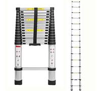 Échelle télescopique en aluminium de 2,6 m/3,2 m/3,8 m/4,4 m - Design télescopique - En aluminium de qualité supérieure - Multifonction - Antidérapante - Portable - Charge maximale : 150 kg