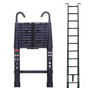 Échelle télescopique en aluminium de 3,2 m, légère, portable avec pieds antidérapants, certifiée EN131, capacité de charge de 150 kg, 3,2 m
