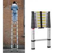 Échelle télescopique en aluminium de 3,8 m - Échelle coulissante extensible - Antidérapante - Échelle extensible - Échelle multifonction - Charge maximale : 150 kg