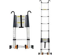 Échelle télescopique en aluminium de 3 m, 8 m, 7 m, 6 m, 5 m, 4 m, 2 m, 1 m, capacité de 150 kg, légère et portable avec crochet pour usage domestique et extérieur