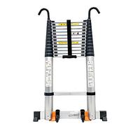 Échelle télescopique en aluminium de 8,1 m extensible pour tentes de toit, camping-cars et usage domestique, échelle portable légère avec crochet d'escalade pour un accès facile