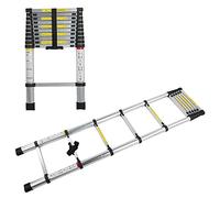Échelle télescopique en aluminium de 8 m à 2 m - Extension pliable réglable pour toit de camping-car, grenier et utilisation en extérieur - Légère et portable - Design sûr