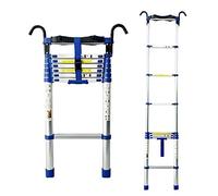 Échelle télescopique en aluminium de 8 m avec crochets, légère et polyvalente, pour la maison, le jardin et une utilisation professionnelle, design portable.