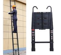 Échelle Télescopique en Aluminium, Échelle Télescopique de 6,2 m avec 2 Crochets, Échelle Pliable, Échelle Multifonctionnelle Antidérapante150 kg Charge maximale-Noir