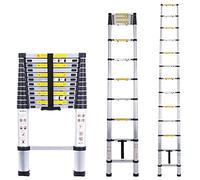 Échelle télescopique en aluminium multi-usage, extensible, portable et pliable, 4,2 m de hauteur, idéale pour la maison, le jardin et une utilisation professionnelle, design peu encombrant