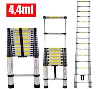 Échelle Télescopique en aluminium Pliable 4,4 m avec 15 Echelons Polyvalent Échelle , charge 150 kg