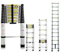 Échelle télescopique en aluminium Rigogo de 3,2 m, échelle polyvalente télescopique - Échelle pliante portable pour travaux d'entretien - Échelle extensible - Capacité de charge : 150 kg - EN131