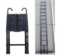 Échelle télescopique extensible 6,2 m avec 2 crochets, échelle robuste en aluminium, échelle polyvalente avec 15 échelons,20,3 Pi