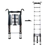 Échelle télescopique extensible de 2 à 4 m en aluminium léger avec crochets pour toiture, utilisation polyvalente, solutions de rangement portables