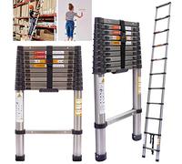 Échelle télescopique extensible de 3,2 m de haut, échelle multifonction en acier inoxydable, 150 kg, échelle d'extension portable pour travaux de toit, décoration, certifiée EN131