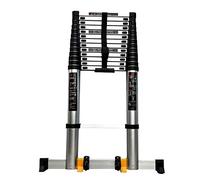 Échelle télescopique extensible de 4 à 8 m avec barre stabilisatrice et roues pour plus de sécurité, construction durable pour usage domestique et professionnel, échelle portable et réglable