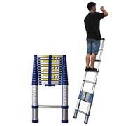 Échelle télescopique industrielle 8 m/7 m/6 m/5 m/4 m/3 m/2 m - Pieds antidérapants - Capacité de charge de 150 kg - Parfait pour une utilisation à la maison, dans un loft ou un bureau (taille : 2,6 m