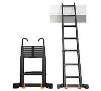 Échelle télescopique légère multi-usage - Échelle extensible en aluminium avec crochet amovible, capacité de 150 kg pour la maison, le grenier, le travail en plein air et un rangement facile