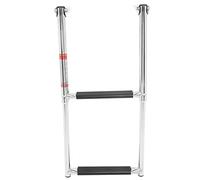 Échelle télescopique Marine à 2 marches en acier inoxydable, échelle de Yacht robuste pour bateaux pontons et quais, argent 58cm