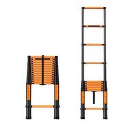 Échelle télescopique multi-usage compacte et pliable de 1,8 à 6 m pour appartements, maisons, voitures, petits espaces, abris de jardin, plafonds, utilisation extérieure sur le toit - Polyvalente