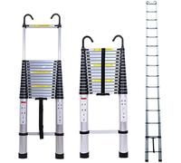Échelle télescopique multifonction de 6,2 m avec crochet amovible - En aluminium de qualité supérieure - Antidérapante - Pour grimper en haut/bureau/loft - Charge maximale : 150 kg