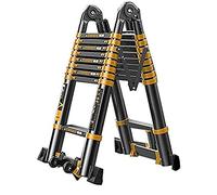 Échelle télescopique multifonction en aluminium léger pliable avec cadre en A - Capacité de 200 kg - 5 tailles (jusqu'à 3,3 m) - Parfaite pour les projets de maison et d'extérieur