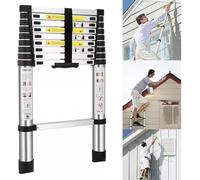 Échelle télescopique multifonction robuste en acier inoxydable EN131 - Capacité de charge de 150 kg - 2,6 m