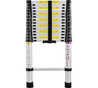 Echelle télescopique Pliable 4,4M Echelle multifonctionnelle Aluminium Echelle simple Echelle polyvalente Echelle extensible 15 marches Escabeau 150KG CEEDIR