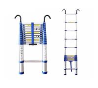 Échelle télescopique pliable en aluminium 2 m 8 m pour usage domestique et urgences Comprend un kit de crochet de toit Échelle d'échafaudage extensible robuste
