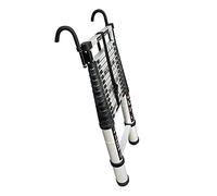 Échelle télescopique Pliable en Aluminium de 2,6 m - Échelle Extensible antidérapante Robuste avec Crochets rotatifs pour travaux intérieurs et extérieurs Conception Portable et po