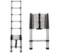 Échelle télescopique pliante 3,2 m - Antidérapante - Multifonction - Extensible - Fermeture douce - En acier inoxydable - Échelle Attic EN131 - Safe Standard - Charge maximale : 150 kg (3,2 m/10,5 ft)