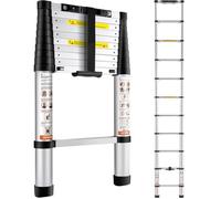 Échelle Télescopique Pliante Aluminium - VEVOR - 3 2 m Escabeau Extensible Capacité 170 kg avec Pieds Antidérapants