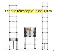 Échelle télescopique pliante multifonctionnelle, antidérapante, adaptée au hangar de bureau d'appartement familial (3,8 m)
