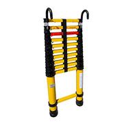 Échelle télescopique portable 2 m - Légère et polyvalente avec crochets Parfait pour une utilisation en extérieur, terrasses, balcons, toitures et projets d'ingénierie de bricolage