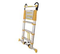 Échelle télescopique portable de 3,4 m avec crochets - Hauteur réglable de 1 à 8 m - Échelle multifonction légère et durable pour l'entretien de la maison et les projets de bricolage