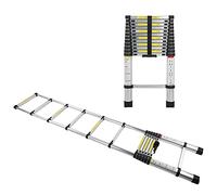 Échelle télescopique portable en aluminium - Design compact et léger - Capacité de 150 kg - Parfaite pour la maison, le camping-car, les projets de bricolage et les situations d'urgence