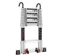Échelle télescopique portable en aluminium multifonction avec pieds antidérapants et extensible, pliable, légère, 5 m, idéale pour la maison et un usage professionnel