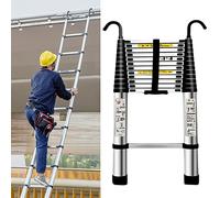 Échelle télescopique portable pour grenier, Échelle télescopique pliante en alliage d'aluminium avec crochets, multi-usages, plusieurs tailles (2,3 m à 8,1 m)(6.3m/20.5ft)