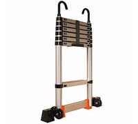 Échelle télescopique pour tente de toit de camping-car, camion, 6 m, 5 m, 4 m, 2 m, échelle d'extension en aluminium avec crochet amovible et barre stabilisatrice, supporte une capacité de charge de