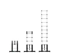 Échelle télescopique PRO - 3,20 m - nouveau modèle 2023 | Fermeture en douceur et barre de stabilisation