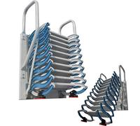 Échelle télescopique réglable avec il - Design pliable peu encombrant pour un accès facile aux toits de greniers et aux grands espaces - Légère et durable