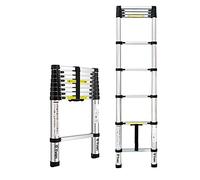 Échelle télescopique réglable de 2 à 5 m en aluminium léger pour intérieur/extérieur, utilisation domestique et industrielle, facile à ranger, portable et durable