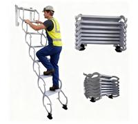 Échelle télescopique rétractable et Pliable pour Grenier, Robuste, en métal, pour intérieur et extérieur, avec système de Traction et de Descente, capacité de Charge de 300 kg.(H130CM/51.2IN)