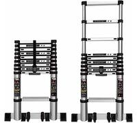 Échelle télescopique robuste de 4,6 m et 7,3 m - Réglable et portable - Pour toits et tentes - Design robuste - Gain de place - Idéale pour un usage domestique et professionnel