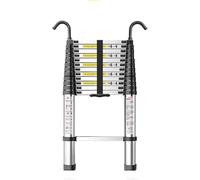Échelle télescopique robuste de 7 m avec crochets - Échelle extensible portable multifonction en aluminium pour la maison, le bureau et l'extérieur - Design compact et léger