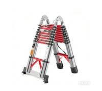 Échelle télescopique robuste en aluminium épais de 3,9 m, antidérapante, base renforcée, compacte pour la maison/l'ingénierie (2,5 m)