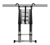 Échelle télescopique robuste et portable de 5 m, 6 m, 7 m, 8 m, capacité de 150 kg, extensible avec crochets, idéale pour un usage domestique et professionnel (7 m)