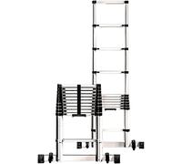 Échelle télescopique télescopique en aluminium avec stabilisateur et roues Capacité de charge de 150 kg Utilisation sur le toit 7 m