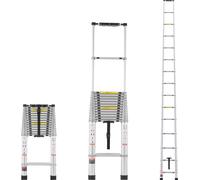 Echelle télescopique VEVOR, 6,2 m, aluminium léger, échelle pliante télescopique multiple, capacité de charge 190 kg, échelle compacte portable pour la maison, le camping-car, le grenier