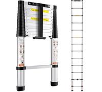 Échelle Télescopique - VEVOR - Escabeau Télescopique Aluminium Extensible Multi-Usages Portable 3,8m 170kg - Certifié EN131