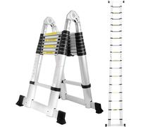 Echelle télescopique Wolketon 5M, Echelle extensible Antidérapante, Aluminium Escabeau pliant, Echelle extensible multi-usage, Capacité de charge 150 kg