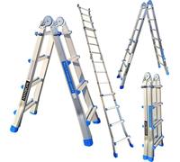 Échelle télescopique WORHAN 414 cm Échelle simple Échelle pliante Échelle multifonctionnelle Choix de la taille L4