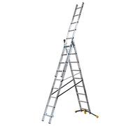 Echelle transformable 3 plans 3x11 échelons 6,9m/7,6m en aluminium Hailo HobbyLot