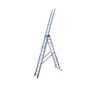 Echelle transformable 3 plans 3x11 échelons 7m/7,8m en aluminium Hailo Hobby