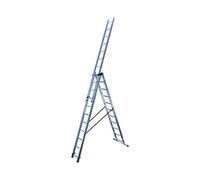 Echelle Transformable 3 Plans 3x11 échelons 7m/7,8m en Aluminium Hailo HobbyStep